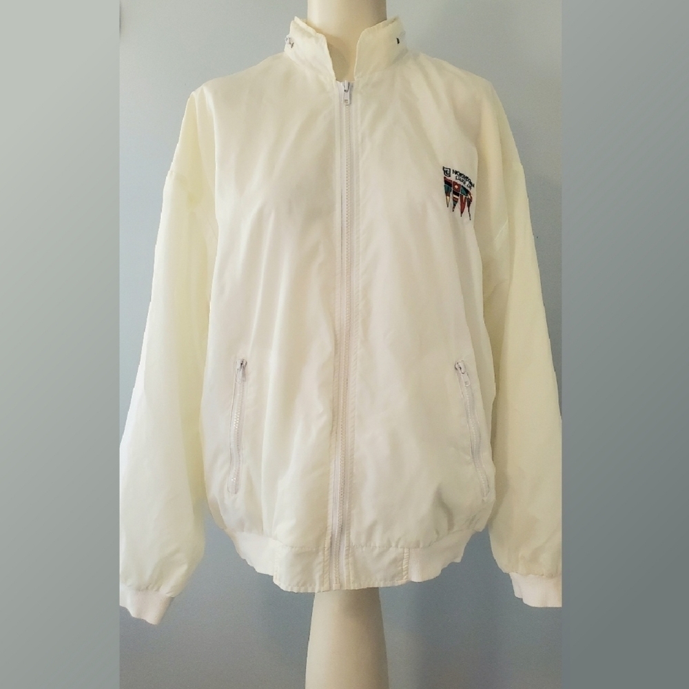 Vintage Norwegian Cruise Line White Windbreaker